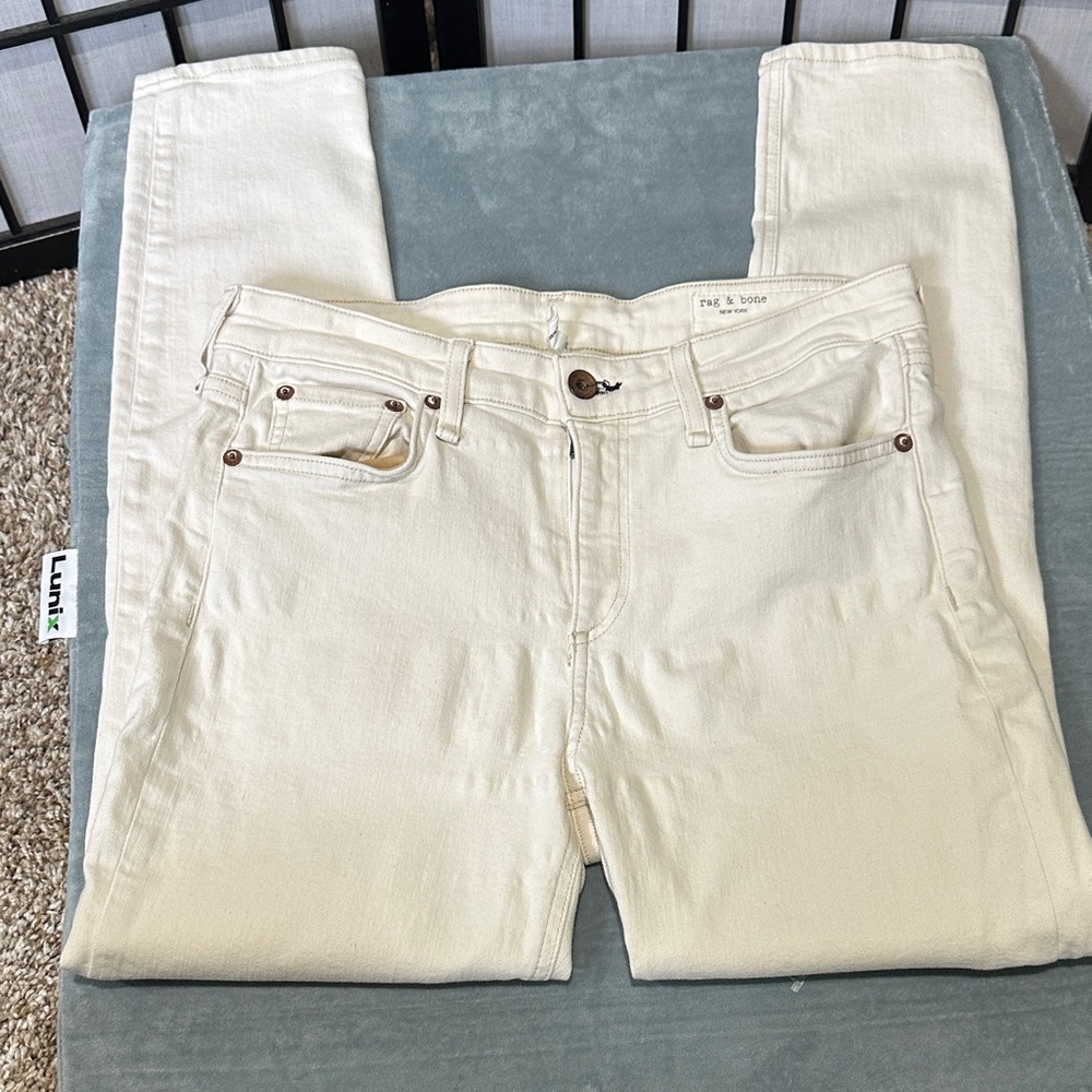 Rag & Bone Off White Cate Mid-Rise Ankle Skinny Jeans Size 29 - Picture 2 of 9